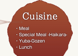 Cuisine Meal  Special Meal -Haikara-  Yuba-Gozen  Lunch 